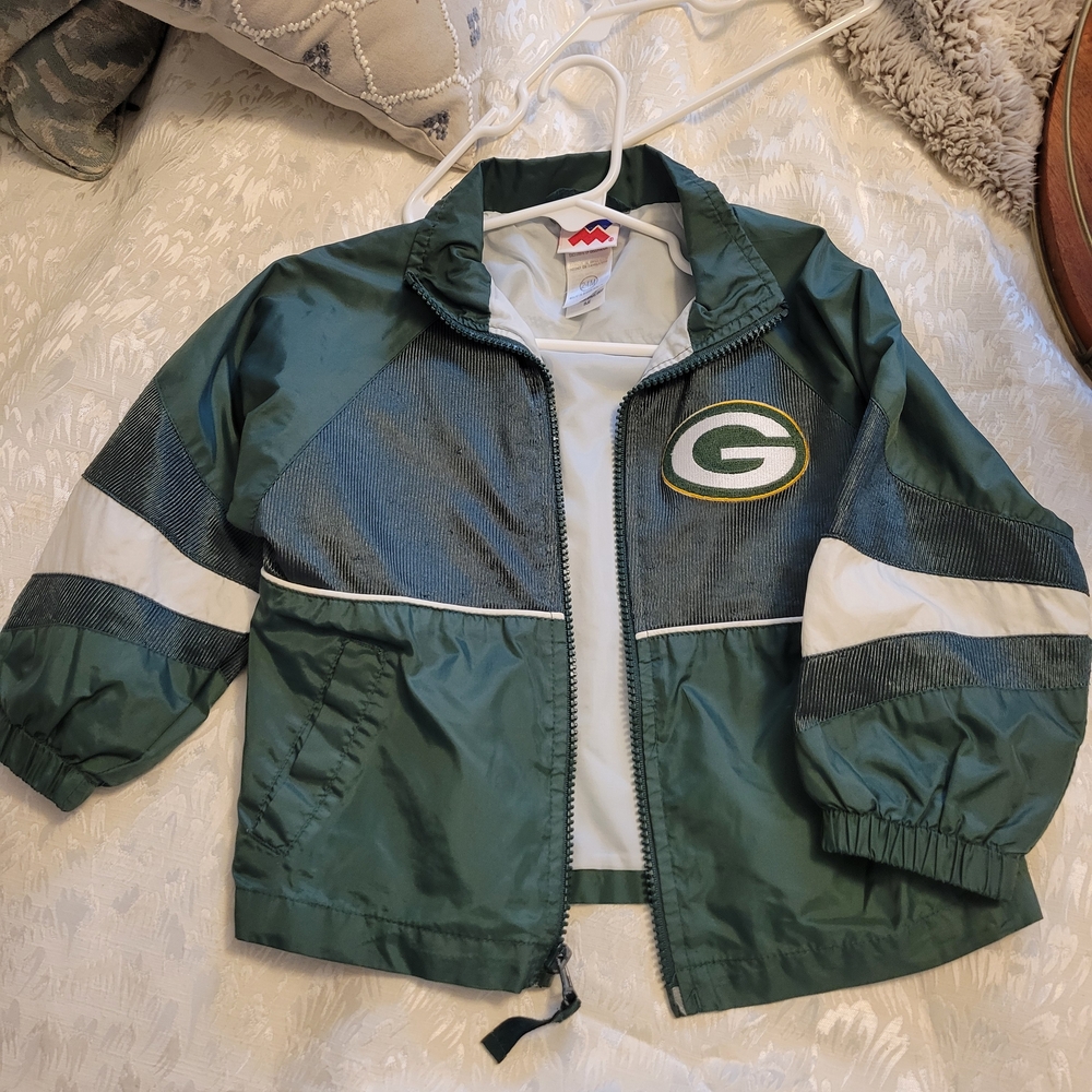 Echo Kids Green and White Raincoat